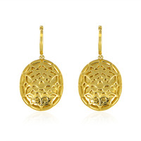 18.56 Ct.Tw. Opal Natural Diamond Pave Earrings, 18K Yellow Gold Image