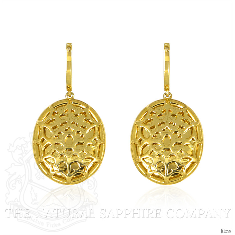 18.56 Ct.Tw. Opal Natural Diamond Pave Earrings, 18K Yellow Gold