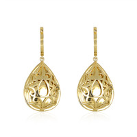 23.54 Ct.Tw. Opal Natural Diamond Pave Earrings, 14K Yellow Gold Image