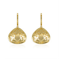 25.38 Ct.Tw. Opal Natural Diamond Pave Earrings, 14K Yellow Gold Image