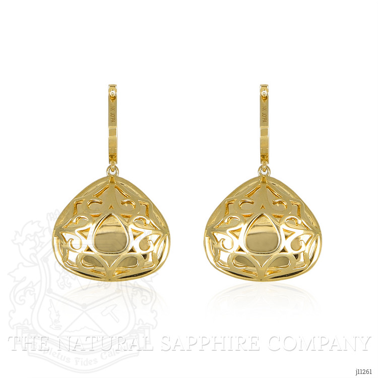 25.38 Ct.Tw. Opal Natural Diamond Pave Earrings, 14K Yellow Gold