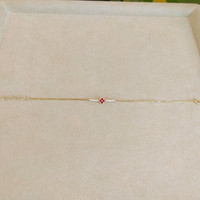 0.20 Ct.Tw. Ruby Natural Diamond Pave Bracelet, 14K Yellow Gold Image