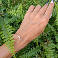 0.20 Ct.Tw. Ruby Natural Diamond Pave Bracelet, 14K Yellow Gold Life Style