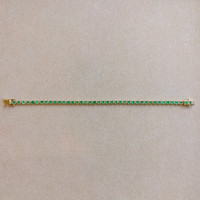 4.20&nbsp;Ct.Tw.Total Carat Weight Emerald Tennis/Line Bracelet, 14K Yellow Gold Image