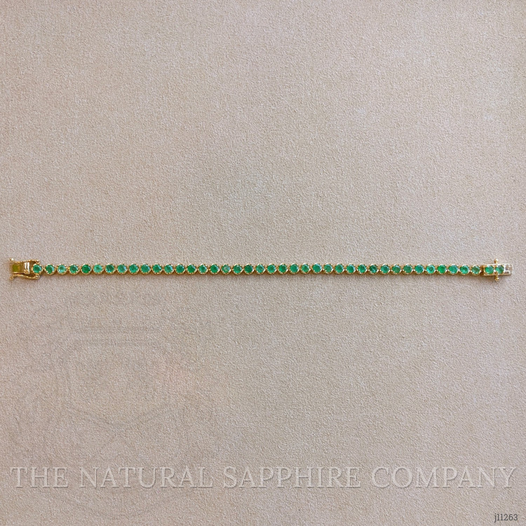 4.20 Ct.Tw. Emerald Tennis/Line Bracelet, 14K Yellow Gold