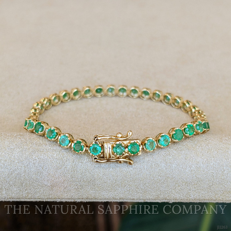 4.20 Ct.Tw. Emerald Tennis/Line Bracelet, 14K Yellow Gold