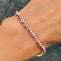 3.23 Ct.Tw. Ruby 14K Yellow Gold bracelet