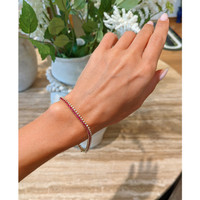 3.23&nbsp;Ct.Tw.Total Carat Weight Ruby and Natural Diamond Tennis/Line Bracelet, 14K Yellow Gold Life Style