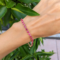 10.18 Ct.Tw. Ruby Tennis/Line Bracelet, 14K Yellow Gold Life Style