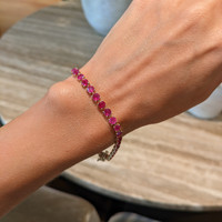 10.18 Ct.Tw. Ruby Tennis/Line Bracelet, 14K Yellow Gold Life Style