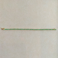1.54 Ct.Tw. Emerald Emerald Tennis/Line Bracelet, 14K Yellow Gold Image