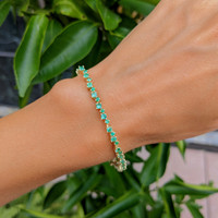 1.54 Ct.Tw. Emerald Emerald Tennis/Line Bracelet, 14K Yellow Gold Life Style