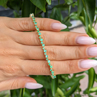1.54 Ct.Tw. Emerald Emerald Tennis/Line Bracelet, 14K Yellow Gold Life Style