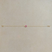 0.47 Ct.Tw. Ruby Natural Diamond Accent Stones Bracelet, 14K Yellow Gold Image