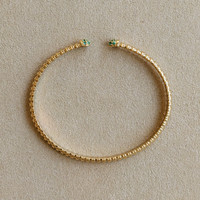 0.22 Ct.Tw. Emerald Bangle Bracelet, 14K Yellow Gold Image