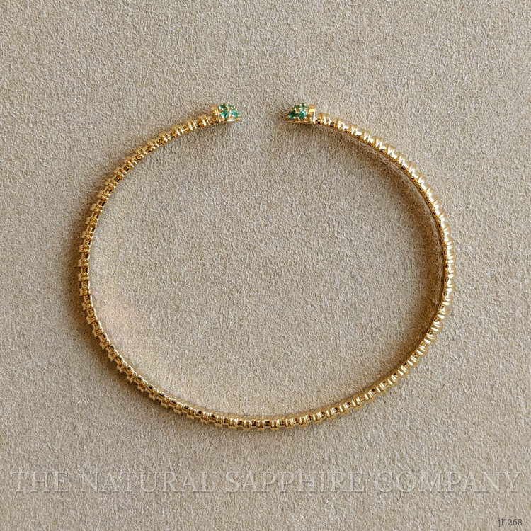 0.22 Ct.Tw. Emerald Bangle Bracelet, 14K Yellow Gold