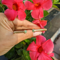 0.22 Ct.Tw. Emerald Bangle Bracelet, 14K Yellow Gold Life Style