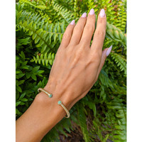 0.22 Ct.Tw. Emerald Bangle Bracelet, 14K Yellow Gold Life Style