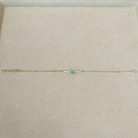 0.16 Ct.Tw. Emerald Natural Diamond Pave Bracelet, 14K Yellow Gold Image