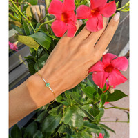 0.16 Ct.Tw. Emerald Natural Diamond Pave Bracelet, 14K Yellow Gold Life Style