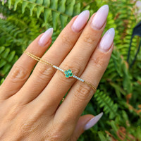 0.16 Ct.Tw. Emerald Natural Diamond Pave Bracelet, 14K Yellow Gold Life Style