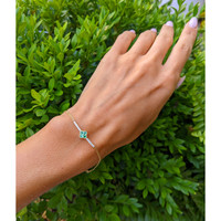 0.16 Ct.Tw. Emerald Natural Diamond Pave Bracelet, 14K Yellow Gold Life Style