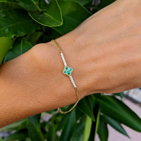 0.16 Ct.Tw. Emerald Natural Diamond Pave Bracelet, 14K Yellow Gold Life Style