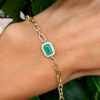 0.47 Ct.Tw. Emerald 14K Yellow Gold bracelet