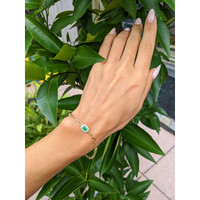 0.47 Ct.Tw. Emerald Natural Diamond Halo Bracelet, 14K Yellow Gold Life Style