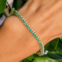 2.55 Ct.Tw. Emerald 14K Yellow Gold bracelet