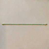2.55 Ct.Tw. Emerald Natural Diamond Tennis/Line Bracelet, 14K Yellow Gold Image