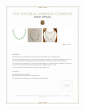 9.35 Ct. Emerald and Natural Diamond Accent Stones Necklace, 14K Yellow Gold Appraisal