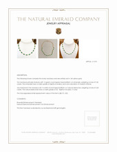 9.35 Ct. Emerald Natural Diamond Accent Stones Necklace, 14K Yellow Gold Appraisal
