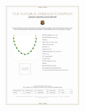9.35 Ct. Emerald and Natural Diamond Accent Stones Necklace, 14K Yellow Gold Scan Report