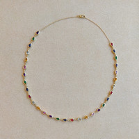 0.95 Ct. Sapphire Sapphire Bezel Necklace, 14K Yellow Gold Image