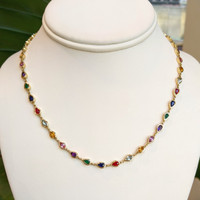 0.95 Ct. Sapphire Sapphire Bezel Necklace, 14K Yellow Gold Image