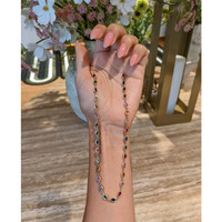 0.95 Ct. Sapphire Sapphire Bezel Necklace, 14K Yellow Gold Life Style