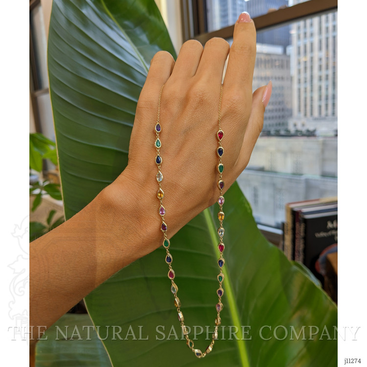 0.95 Ct. Sapphire Sapphire Bezel Necklace, 14K Yellow Gold