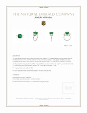 4.77 Ct. Emerald Natural Diamond Three Stone Ring, Platinum 950 Appraisal