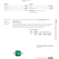 4.77 Ct. Emerald Natural Diamond Three Stone Ring, Platinum 950 Scan Report