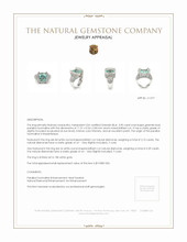 3.90 Ct. Greenish Blue Paraiba Tourmaline and Natural Diamond Antique Style Ring, 18K White Gold Appraisal