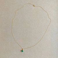 0.65 Ct. Emerald Bezel Pendant, 14K Yellow Gold Image