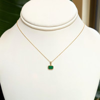 0.65 Ct. Emerald Bezel Pendant, 14K Yellow Gold Image
