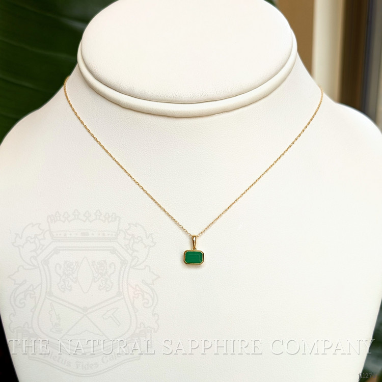 0.65 Ct. Emerald Bezel Pendant, 14K Yellow Gold