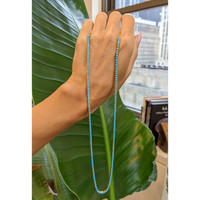 6.71 Ct. Turquoise Accent Stones Necklace, 14K Yellow Gold Life Style