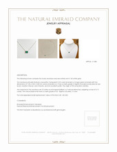 0.92 Ct. Emerald Natural Diamond Halo Necklace, 14K White Gold Appraisal