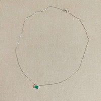 0.92 Ct. Emerald Natural Diamond Halo Necklace, 14K White Gold Image