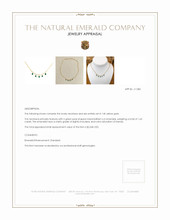 1.65 Ct. Emerald Accent Stones Necklace, 14K Yellow Gold Appraisal