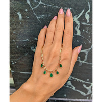 1.65 Ct. Emerald Accent Stones Necklace, 14K Yellow Gold Life Style