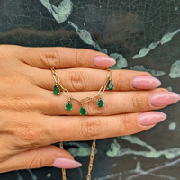 1.65 Ct. Emerald Accent Stones Necklace, 14K Yellow Gold Life Style